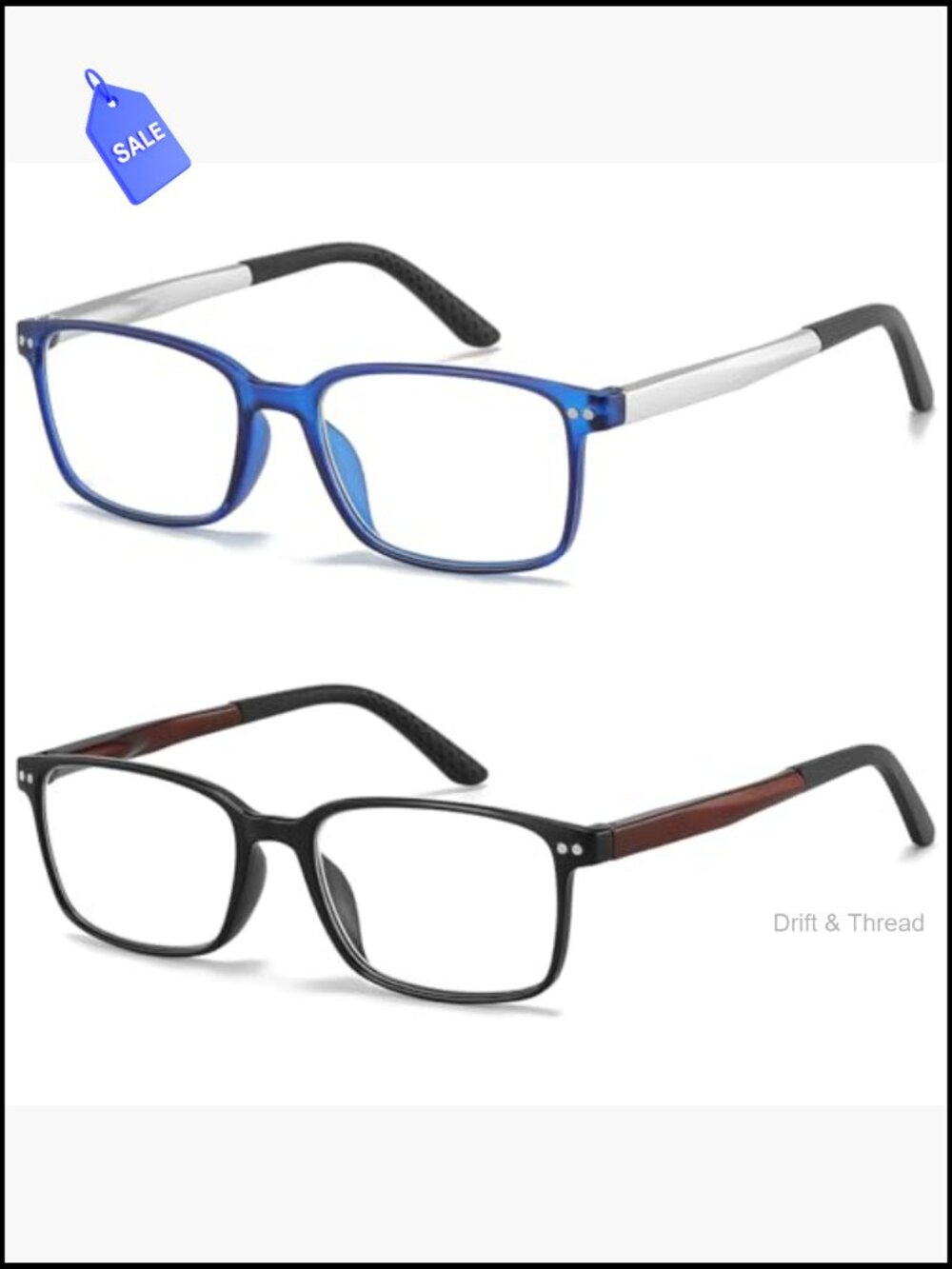 Reading Glasses with Spring Hinges 1.75 Lightweight Computer Readers Blue Light - Picture 2 of 6